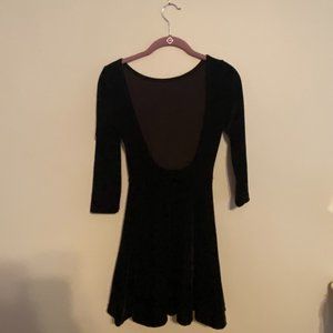 American Apparel Velvet Black Skater Dress